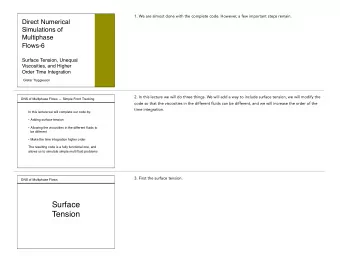 Surface  Tension  4-1. The key thing about surface tension is that it is a tension. The force is