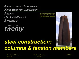 twenty  steel construction:  columns &amp; tension members  Steel Columns &amp; Tension 1