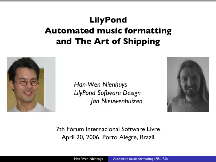 lilypond automated music formatting and the art of