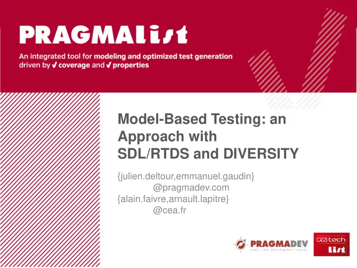model based testing an approach with sdl rtds and