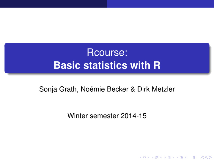 rcourse basic statistics with r