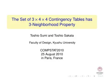 The Set of 3  4  4 Contingency Tables has  3-Neighborhood Property  Toshio Sumi and Toshio