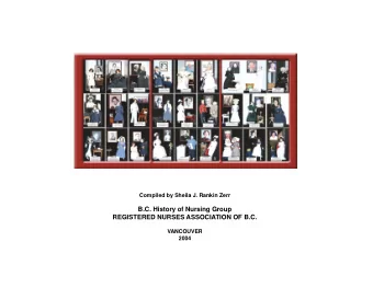 B.C. History of Nursing Group  REGISTERED NURSES ASSOCIATION OF B.C.  VANCOUVER  2004  Elizabeth