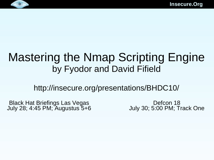 mastering the nmap scripting engine