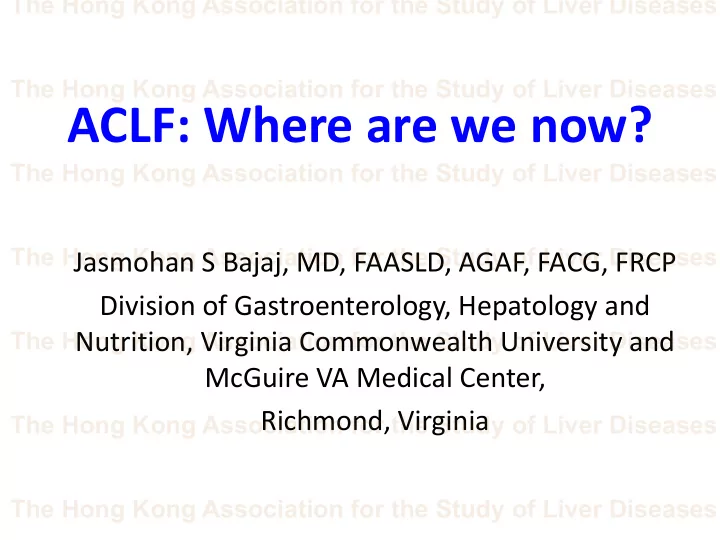 aclf where are we now