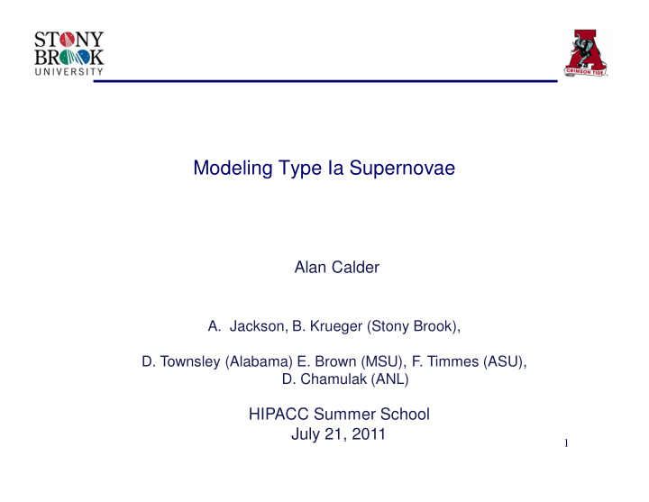 modeling type ia supernovae