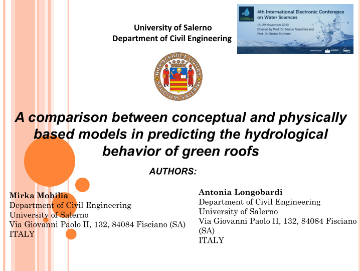 a comparison between conceptual and physically based