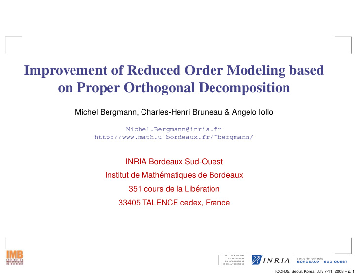 improvement of reduced order modeling based on proper