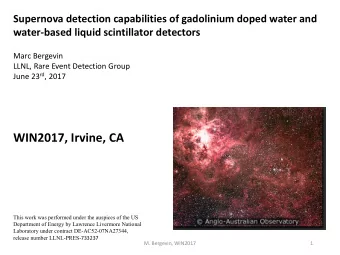 WIN2017, Irvine, CA  This work was performed under the auspices of the US  Department of Energy by