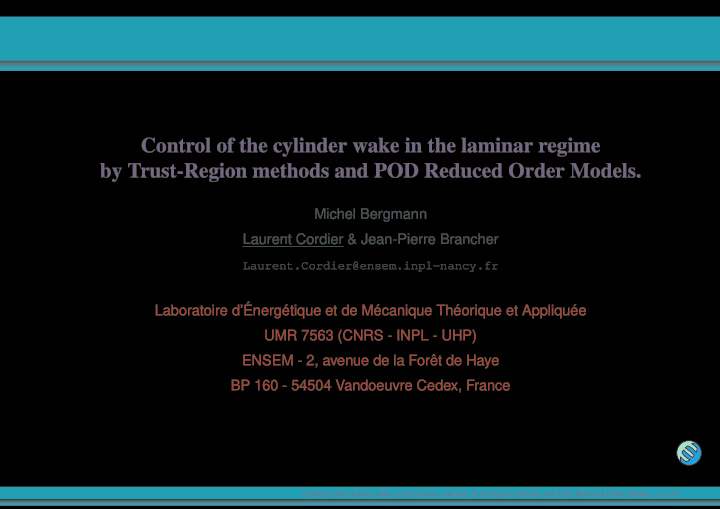 control of the cylinder wake in the laminar regime by