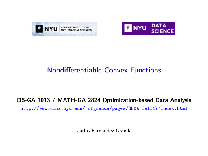 nondifferentiable convex functions