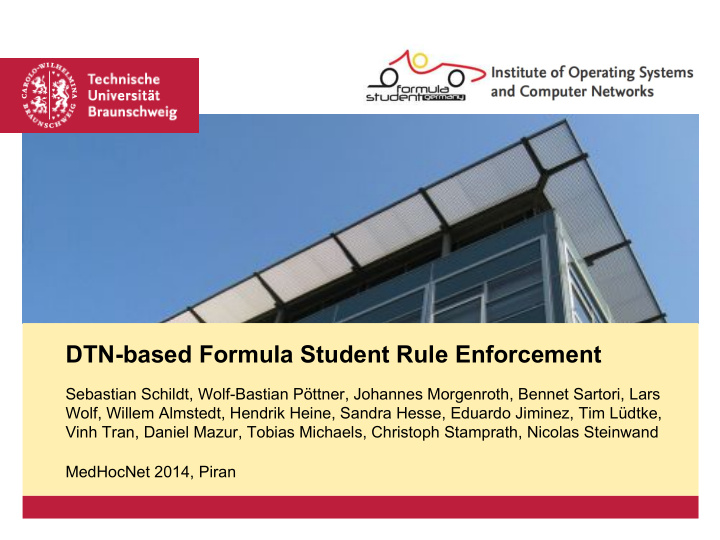 dtn based formula student rule enforcement
