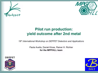 Pilot run production:  yield outcome after 2nd metal 19 th International Workshop on DEPFET