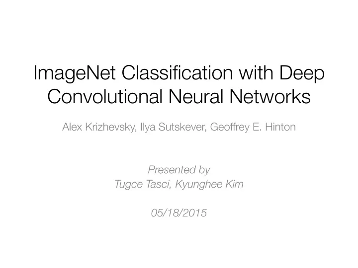 imagenet classification with deep convolutional neural