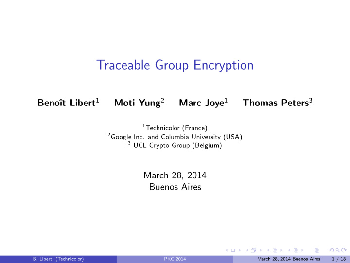 traceable group encryption