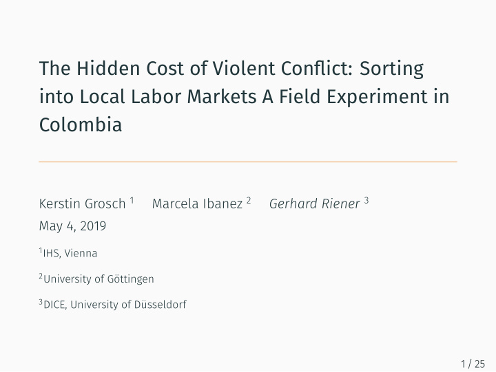 the hidden cost of violent confmict sorting into local