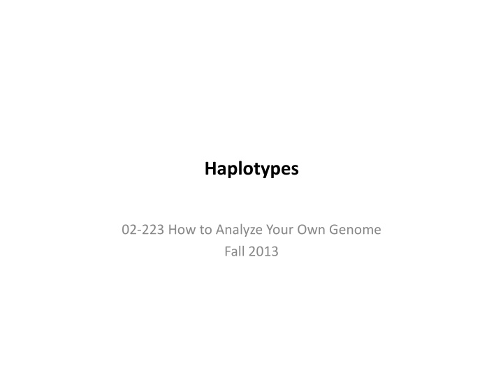 haplotypes