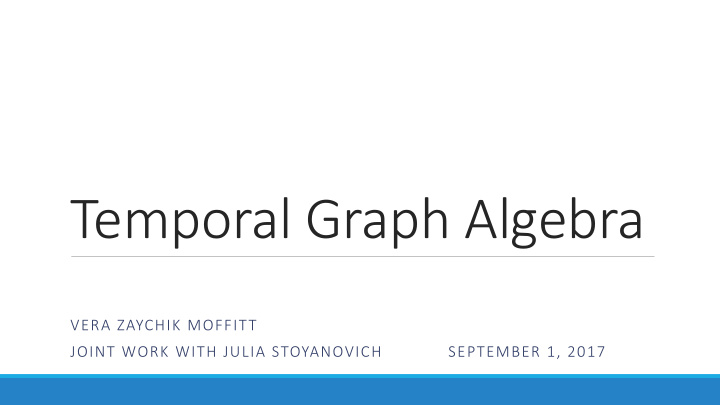 temporal graph algebra