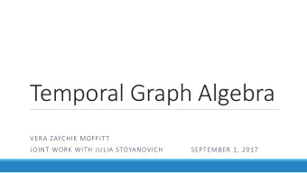 Temporal Graph Algebra  VERA ZAYCHIK MOFFITT  JOINT WORK WITH JULIA STOYANOVICH  SEPTEMBER 1, 2017