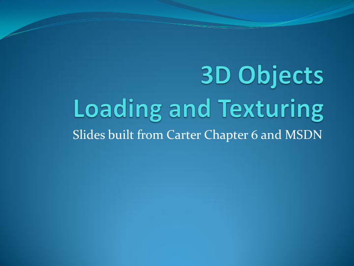 slides built from carter chapter 6 and msdn the content