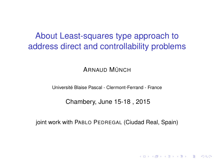 about least squares type approach to address direct and