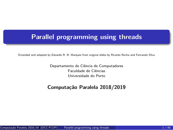 parallel programming using threads