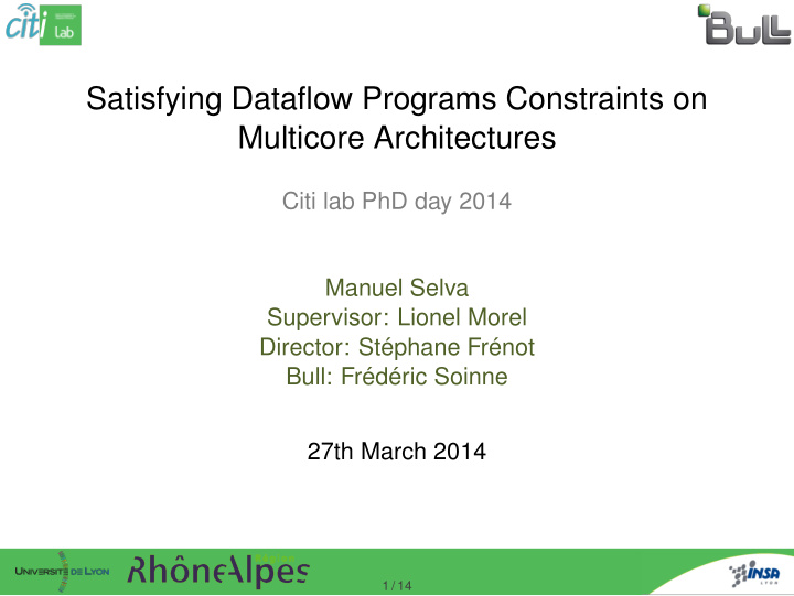 satisfying dataflow programs constraints on multicore