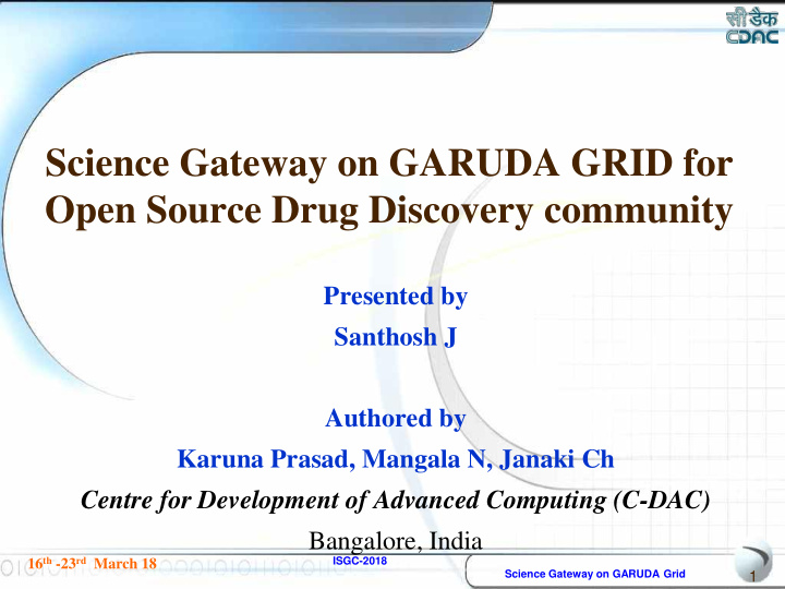 science gateway on garuda grid for