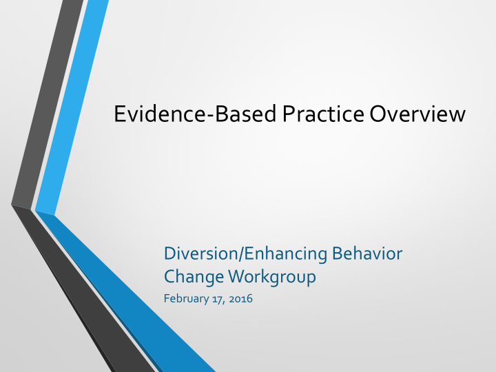 evidence based practice overview