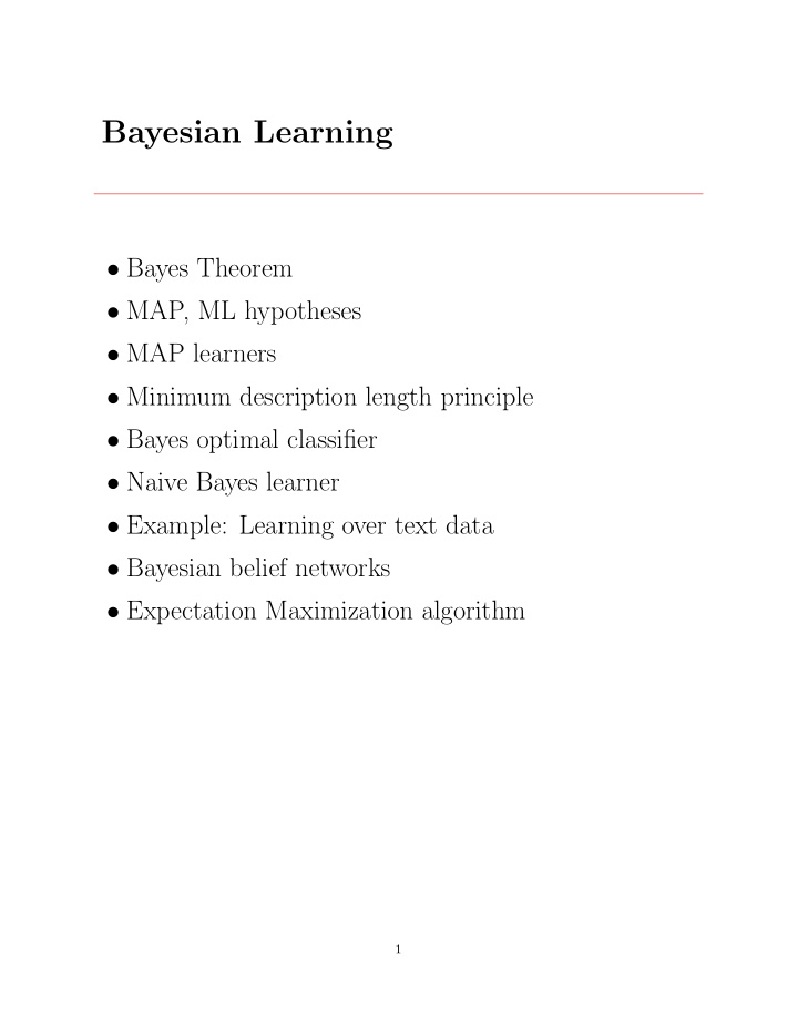 bayesian learning