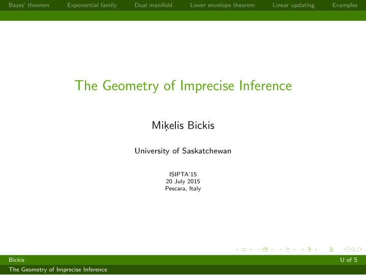 the geometry of imprecise inference