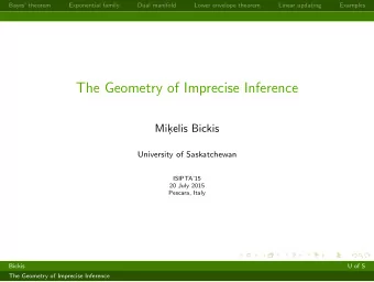 The Geometry of Imprecise Inference  Mik  elis Bickis  University of Saskatchewan  ISIPTA15