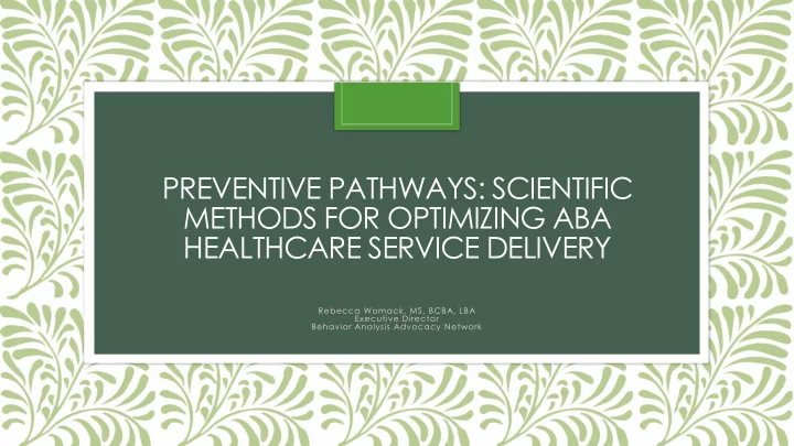 healthcare service delivery