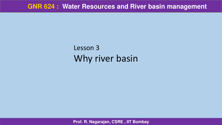 why river basin