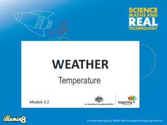 WEATHER  Temperature  Module 3.2  Proudly developed by SMART with funding from Inspiring Australia