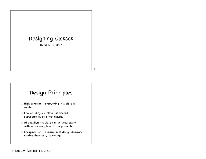 designing classes