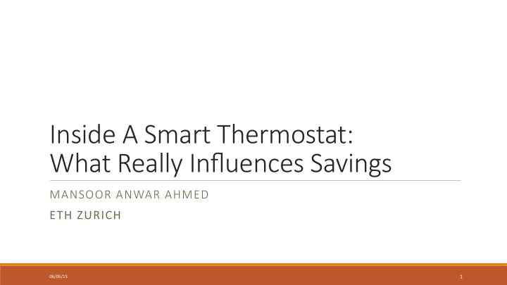 inside a smart thermostat