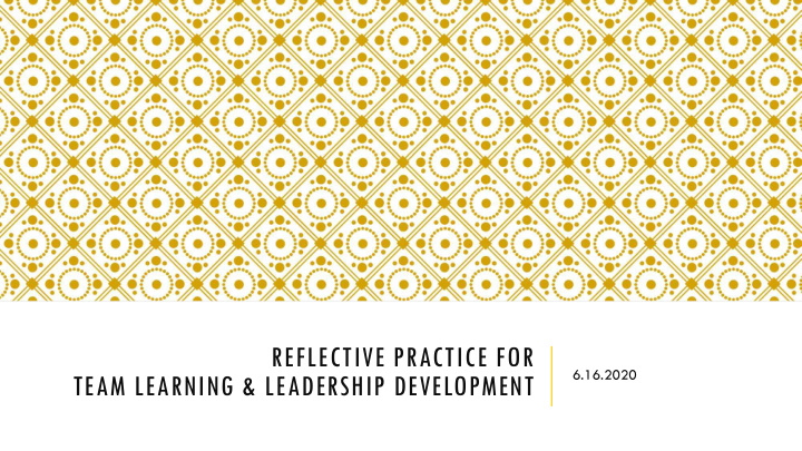 reflective practice for