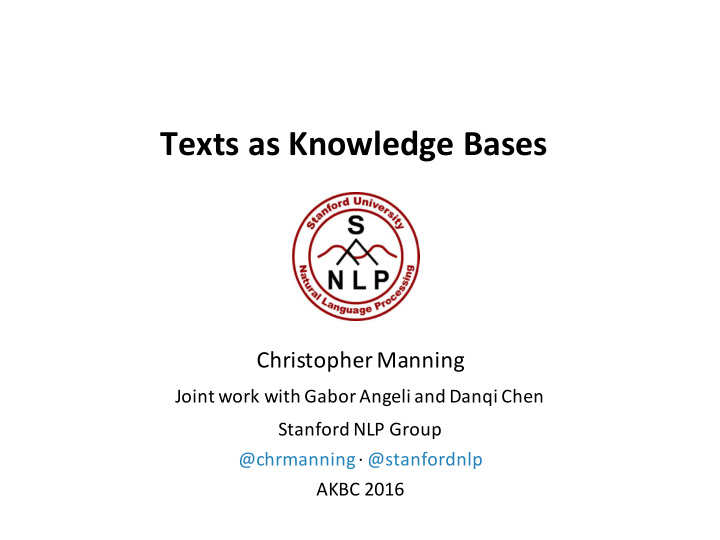 texts as knowledge bases