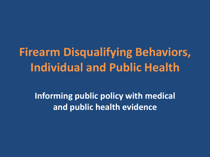 individual and public health