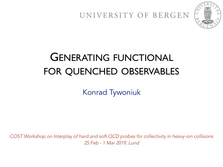 g enerating functional