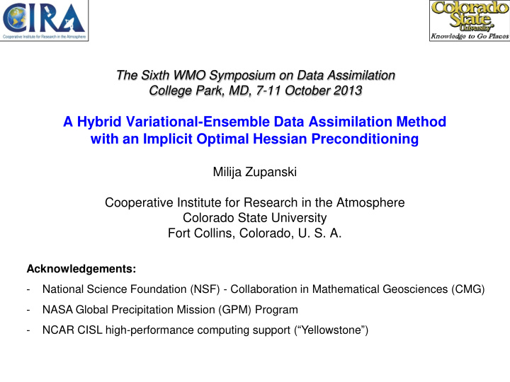 a hybrid variational ensemble data assimilation method