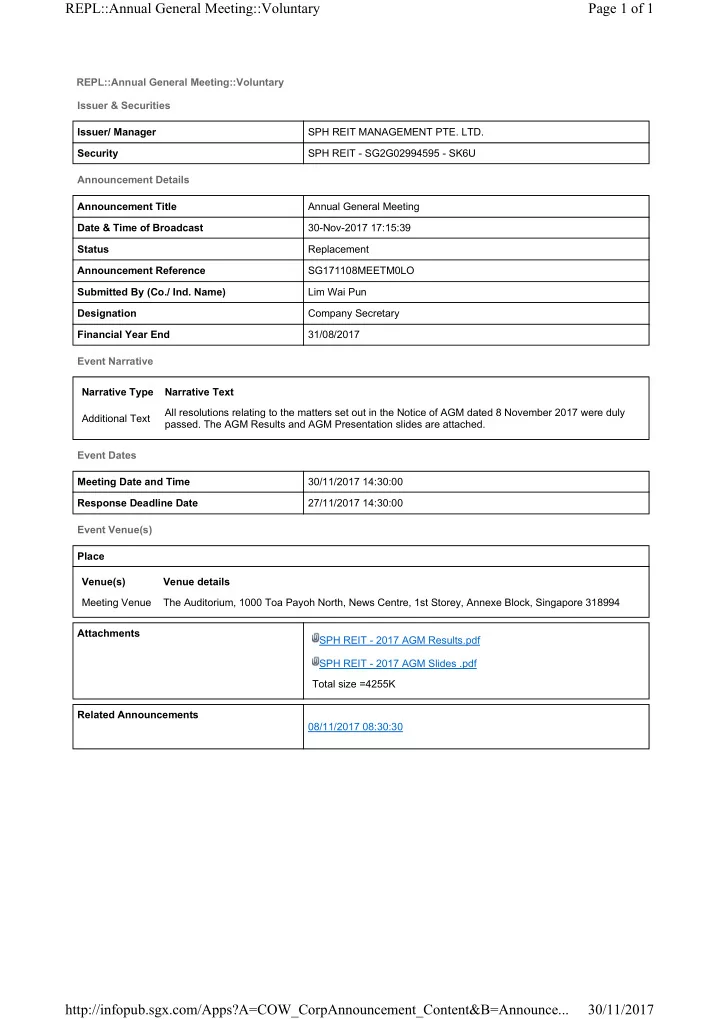 repl annual general meeting voluntary page 1 of 1