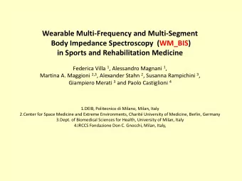 in Sports and Rehabilitation Medicine Federica Villa 1 , Alessandro Magnani 1 , Martina A. Maggioni