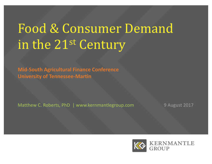 food consumer demand in the 21 st century