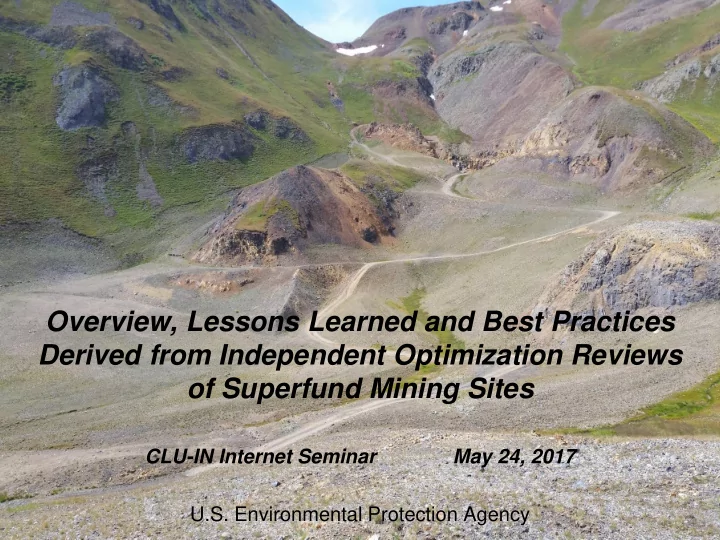 overview lessons learned and best practices derived from