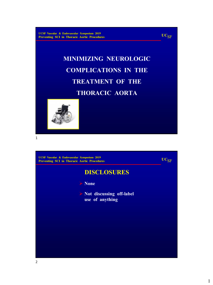 minimizing neurologic complications in the treatment of