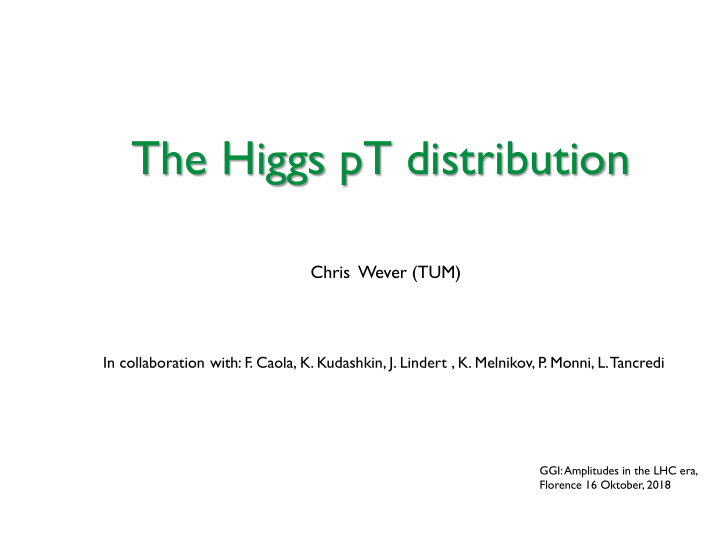 the higgs pt distribution