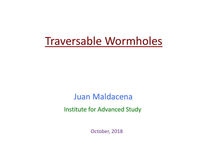 traversable wormholes