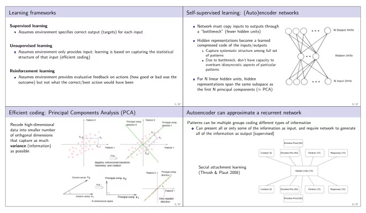 learning frameworks self supervised learning auto encoder